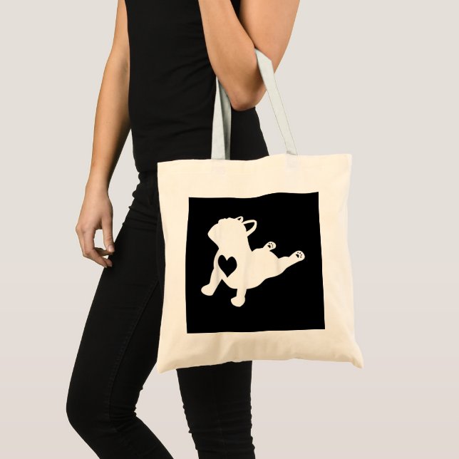French Bulldog Yoga Pose Liebe Herzstück Tragetasche (Vorderseite (Produkt))