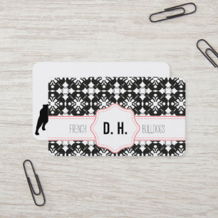 French Bulldogs Black and Pink Visitenkarte