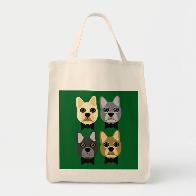 French Bulldogs Green Tragetasche (Vorne)