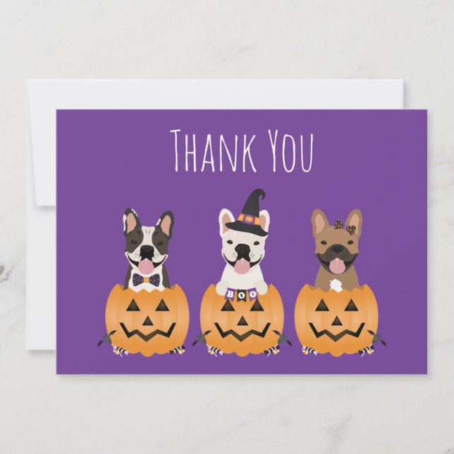 French Bulldogs Halloween Danke (Vorderseite)