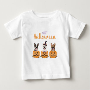 French Bulldogs Happy Halloween Baby T-shirt
