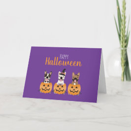 French Bulldogs Happy Halloween Karte
