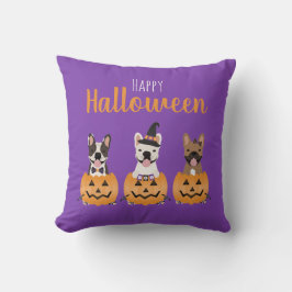French Bulldogs Happy Halloween Kissen