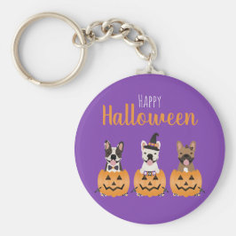 French Bulldogs Happy Halloween Schlüsselanhänger