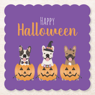 French Bulldogs Happy Halloween Untersetzer