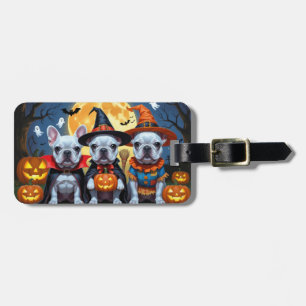 French Bulldogs Pumpkin Halloween Funny Funny Gepäckanhänger