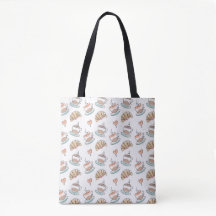 French Café Ästhetische Tote Tasche, Kaffee & Croi