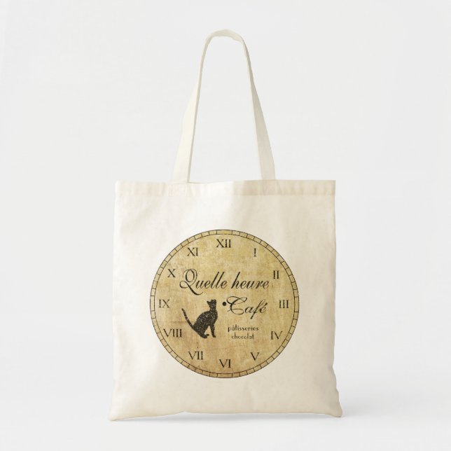 French Café Clock Tasche (Vorne)