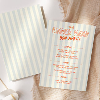 French Cafe Dinner Wedding Menu Template