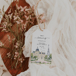 French Café Merci Beaucoup Parisian Watercolor  Geschenkanhänger