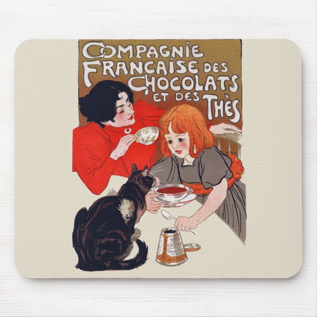 French Chocolate Party Steinlen Art Mousepad (Vorne)