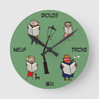 French Clock Vintage Reading Lampost Runde Wanduhr