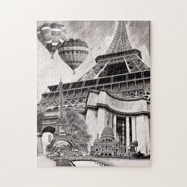 French Collage Jigsaw Puzzle (Vertikal)