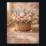 French Cottage Wall Art & Decor Poster<br><div class="desc">Soft French farmhouse charm for cottage-inspired bathrooms. This collection features vintage floral wall art,  rustic clocks,  and romantic cottage decor designed to create a warm European farmhouse feel.</div>