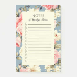 French Country Cottage Garden Floral Post-it Klebezettel