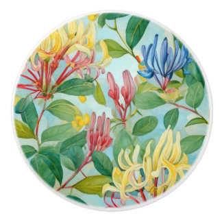 French Country Decor Honeysuckle Flowers Keramikknauf