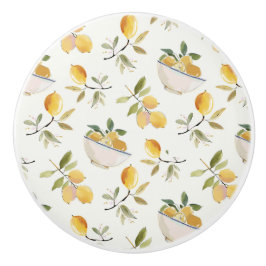 French Country Lemon Pattern Ceramic Pull Keramikknauf
