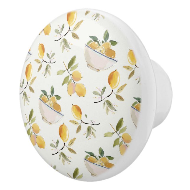 French Country Lemon Pattern Ceramic Pull Keramikknauf (Rechts)