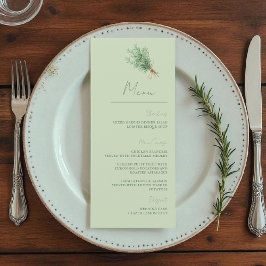 French Country Rosemary Sage Green Rustic Menu