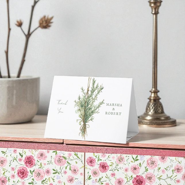 French Country Rosemary Wedding Dankeschön Karte (Von Creator hochgeladen)