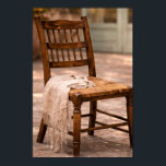 French Country Rustic Chair Wall Art Poster<br><div class="desc">Add timeless charm to your home with this French country rustic chair wall art print. This peaceful courtyard scene features a vintage wooden chair with a soft linen throw, bathed in warm sunlight on a stone patio. Inspired by classic European cottage gardens and relaxed farmhouse living, this elegant print brings...</div>