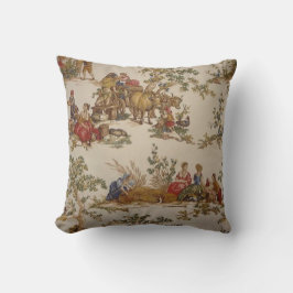 French Country Toile Print MoJo Throw Kissen