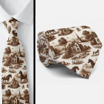 French Countryside Horse Toile de Jouy Neck Tie Krawatte<br><div class="desc">Brown French Countryside Horses Toile de Jouy Neck Tie Elevate your formalwear with timeless European charm. This elegant neck tie features a classic toile de Jouy pattern inspired by the romantic landscapes and horses of the French countryside. Rendered in rich brown tones on a soft neutral backdrop, the detailed pastoral...</div>