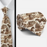 French Countryside Horse Toile de Jouy Neck Tie Krawatte<br><div class="desc">Brown French Countryside Horses Toile de Jouy Neck Tie Elevate your formalwear with timeless European charm. This elegant neck tie features a classic toile de Jouy pattern inspired by the romantic landscapes and horses of the French countryside. Rendered in rich brown tones on a soft neutral backdrop, the detailed pastoral...</div>