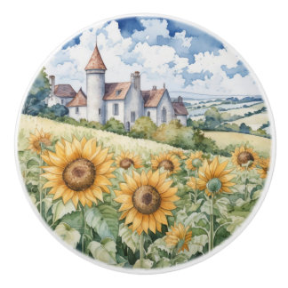 French Countryside With Sunflowers Keramikknauf