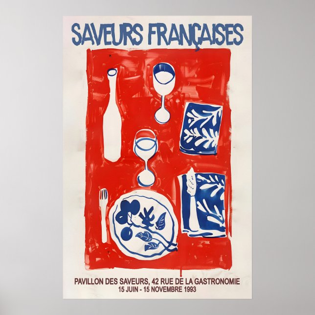 French Cuisine Art Print Modern Kitchen Bistro Poster (Vorne)