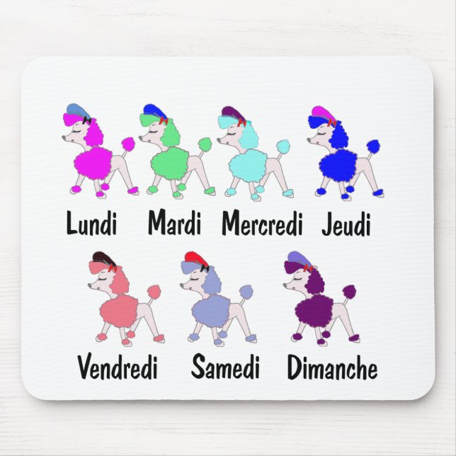 French Days of the Week Mousepad (Vorne)
