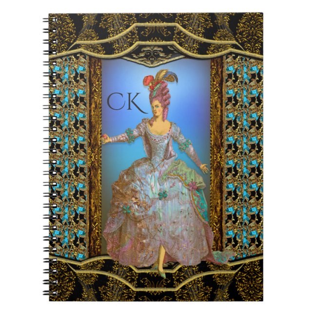 French Delight Chic Barock Monogramm Notizblock (Vorderseite)