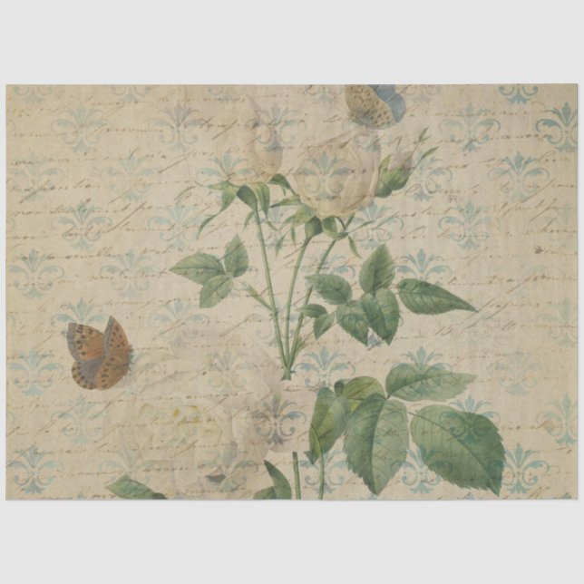French Ephemera Tissue Paper Seidenpapier (Vorderseite)