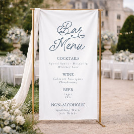 French Estate Wedding Bar Menu Sign Banner