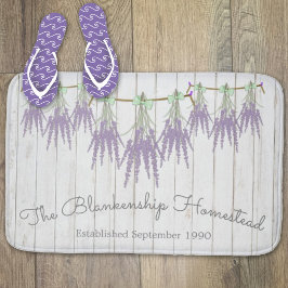 French Farmhouse Lavender Bundles Green Bow Badematte