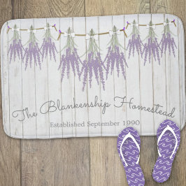 French Farmhouse Lavender Bundles White Bow Badematte