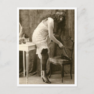 French Flirt - Vintage Pin-up Postkarte