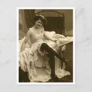 French Flirt - Vintage Pinup Postkarte