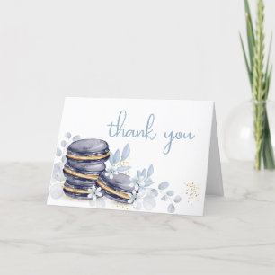 French Floral Bonjour Bébé Macaron Babydusche Dankeskarte