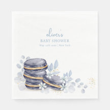 French Floral Bonjour Bébé Macaron Babydusche