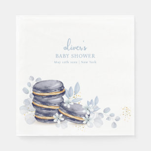 French Floral Bonjour Bébé Macaron Babydusche Serviette