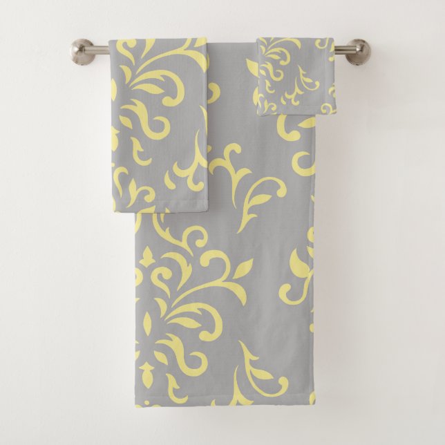 French Floral Motif Badhandtuch Set (Insitu)