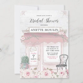 French Floral Paris Café Invitation de douche nupt