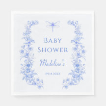 French Floral Something Blue Dragonfly Babydusche
