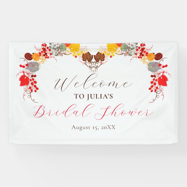French Florals Sweet Berry Grapes Brautparty Banner (Horizontal)