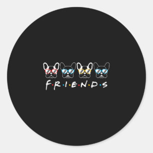 French Friends Bulldog Lover Gift Runder Aufkleber