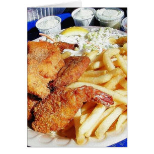French Fries Crevettes Crabe Cakes Tartare de pois