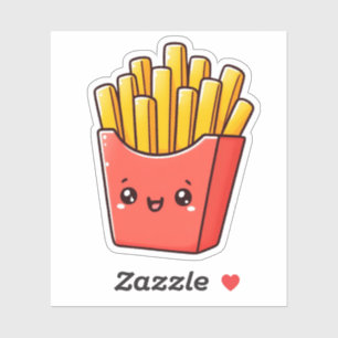 French Fries Custom-Cut Vinyl Stickers Aufkleber