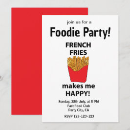 French Fries Fast Food Feinschmecker Party Einladung