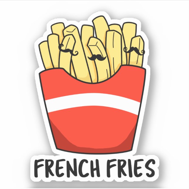 French Fries Funny Fast Food Pub Aufkleber (Vorderseite)